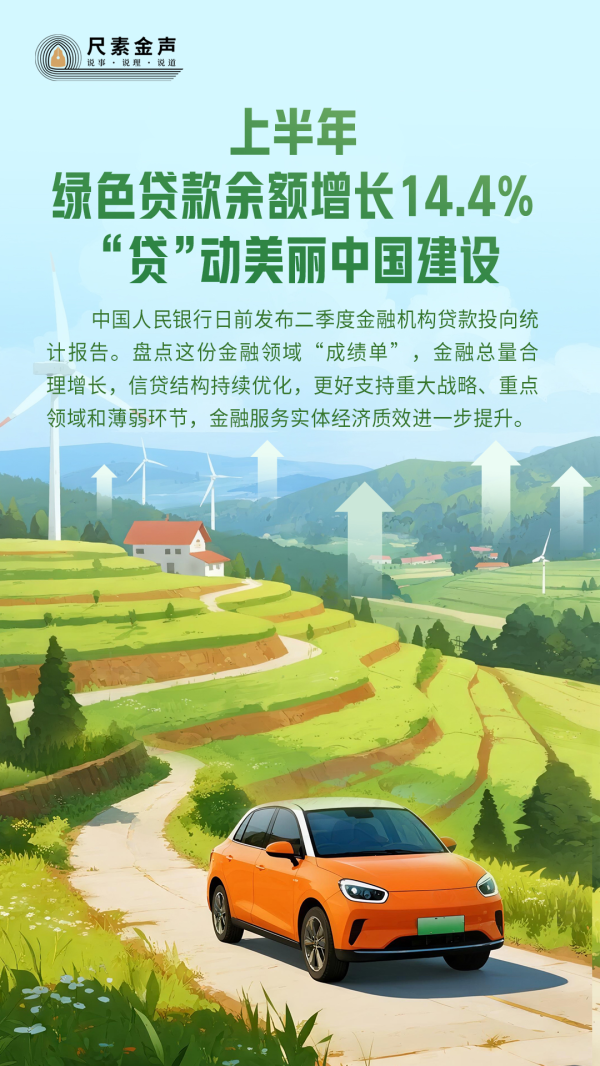 尺素金声丨上半年绿色贷款余额增长14.4%，“贷”动绚丽中国建立